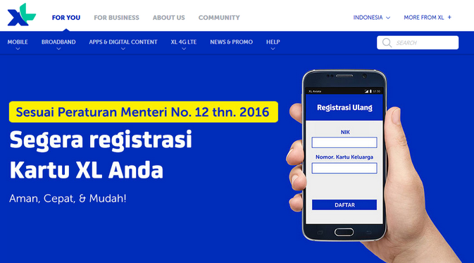 Registrasi XL Nggak Perlu SMS ke 4444, Caranya?