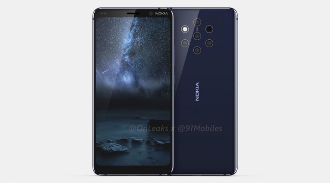 Lagi-lagi, Desain Ponsel Nokia dengan Lima Kamera Belakang Bocor