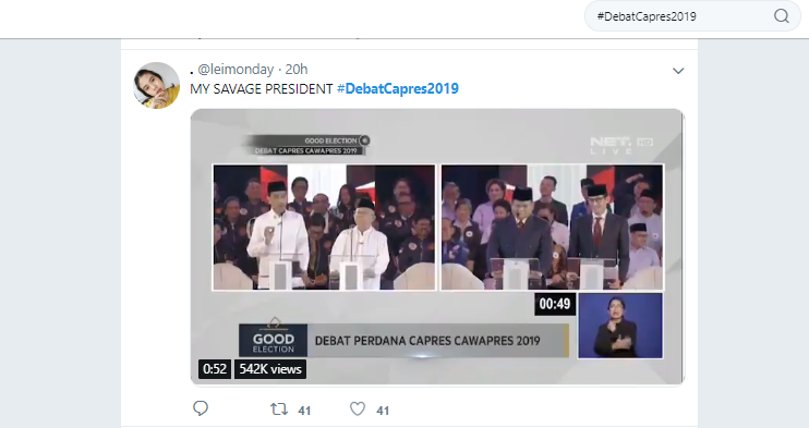 Warganet Ramaikan Tagar #DebatPilpres2019 di Twitter