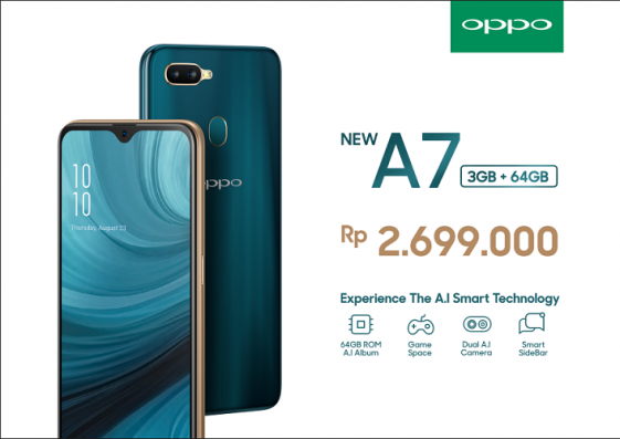 Oppo A7 Versi RAM 3GB Dijual Lebih Murah