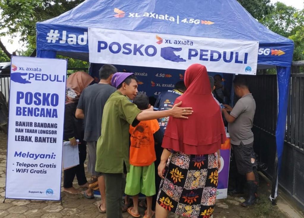 Usai Banjir-Longsor, XL Axiata Dirikan Posko Bencana di Lebak dan Banten