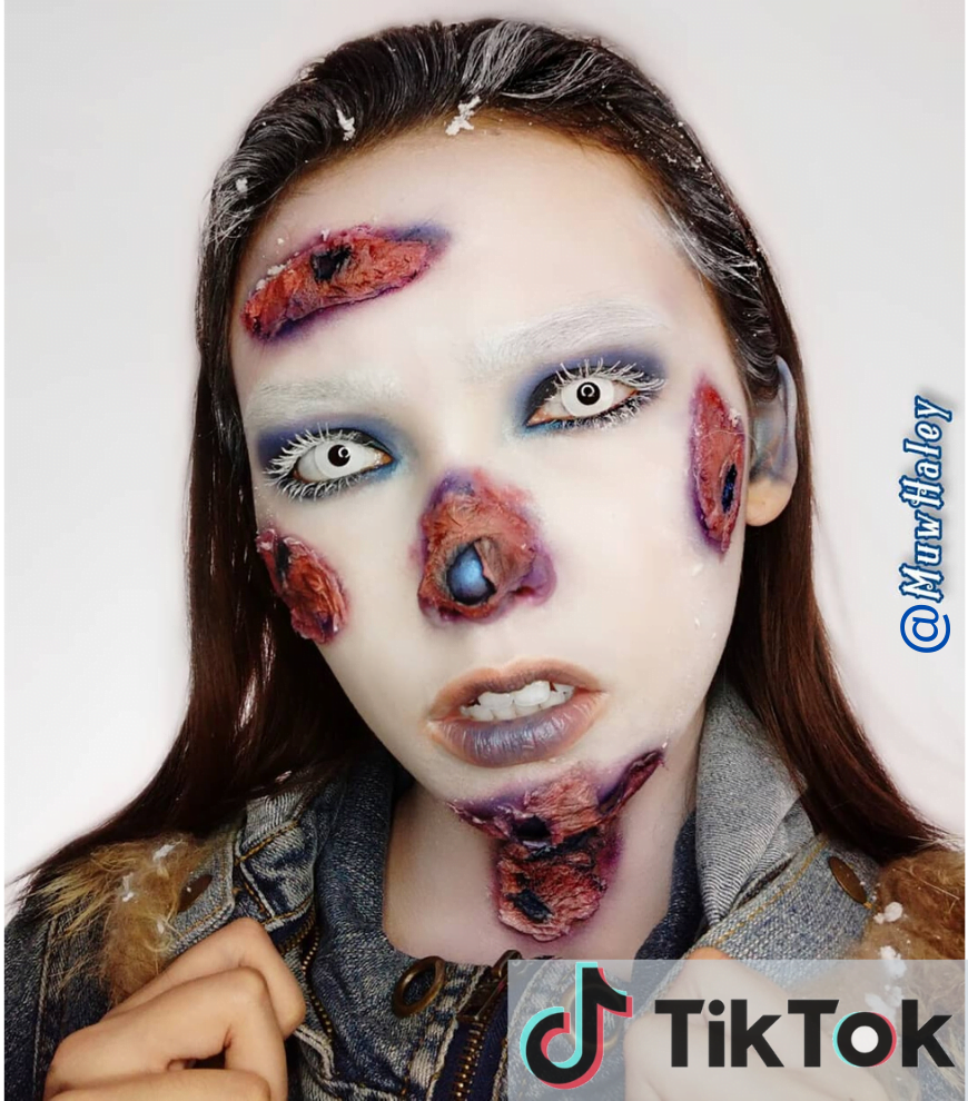 Unik! Belajar Makeup Zombie di Aplikasi Tiktok