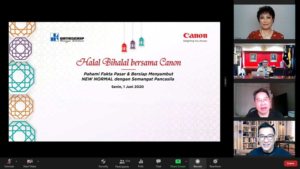 Berbagi Informasi Tentang Era New Normal, PT. Datascrip dan Canon Gelar Halal Bihalal Virtual