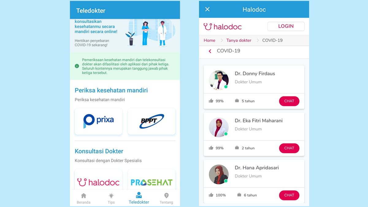 Menuju Era New Normal, Kominfo Gandeng Halodoc Hadirkan Layanan Telemedicine di Aplikasi PeduliLindungi