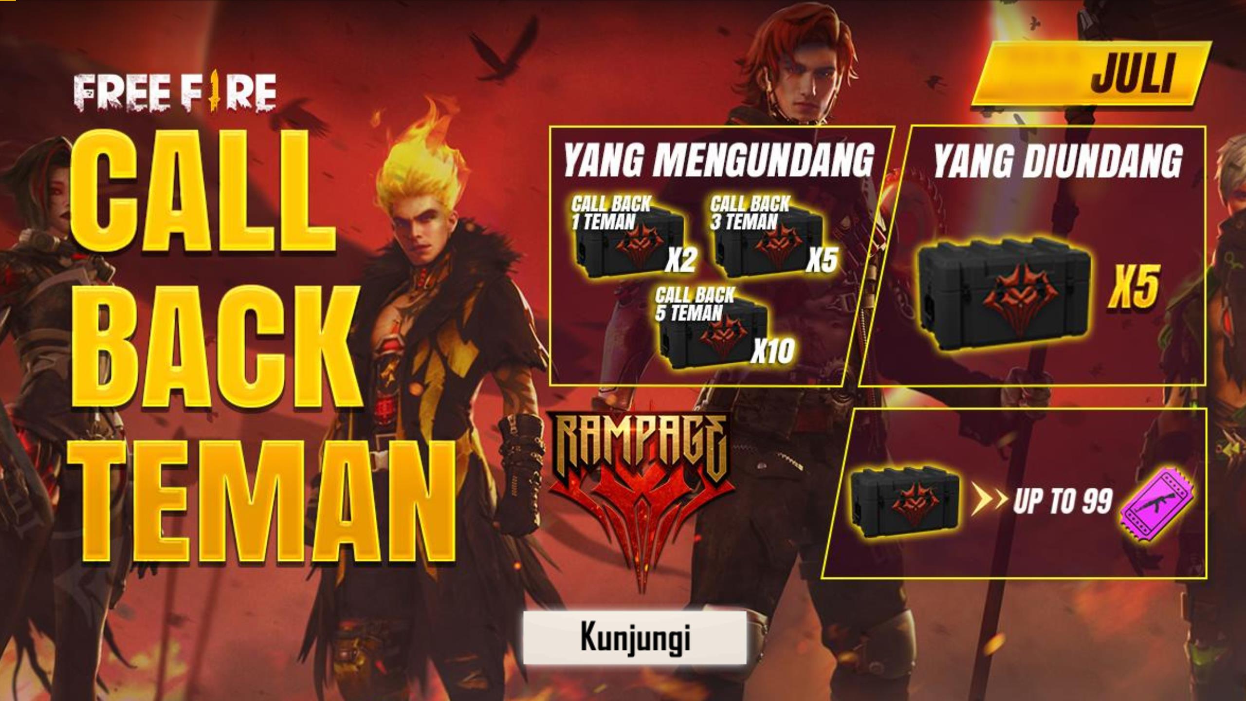 Cara Dapatkan Hadiah Gratis dari Event Call Back Free Fire