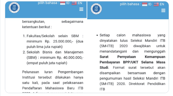 Geger Persyaratan SM ITB Ada Saldo Rp100 juta di Rekening Orang Tua