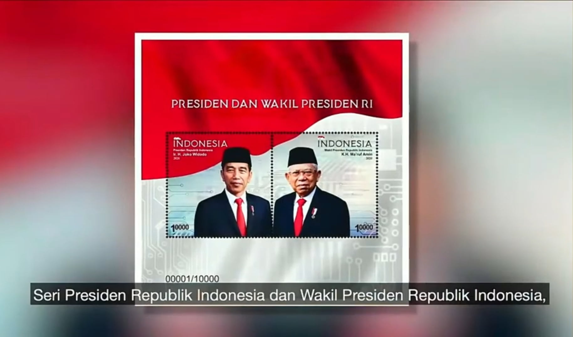 HUT RI ke-75, Kominfo Luncurkan Prangko Edisi Khusus Jokowi-Ma'ruf Amin