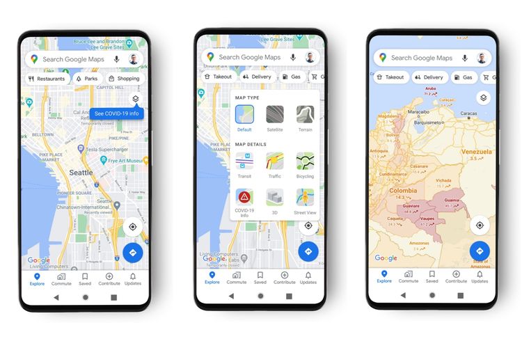 Google Maps Kini Bisa Pantau Daerah Sebaran Covid-19