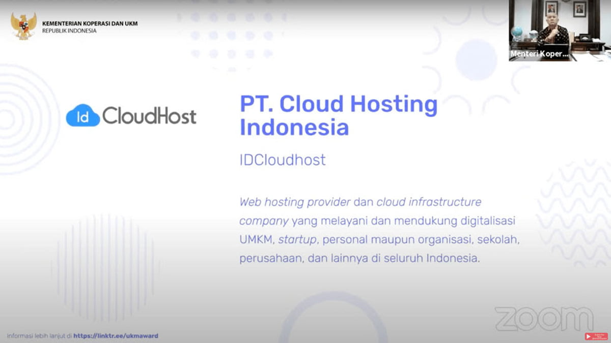 IDCloudHost Raih Penghargaan Dalam Ajang UKM Award 2020 dari KemenkopUKM