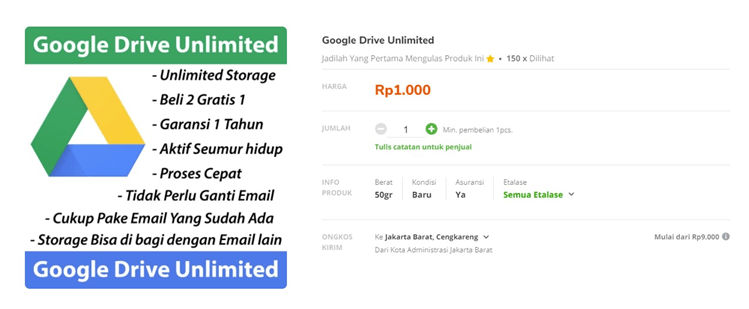 Waspada Tergiur Biaya Langganan Google Drive Unlimited Seumur Hidup