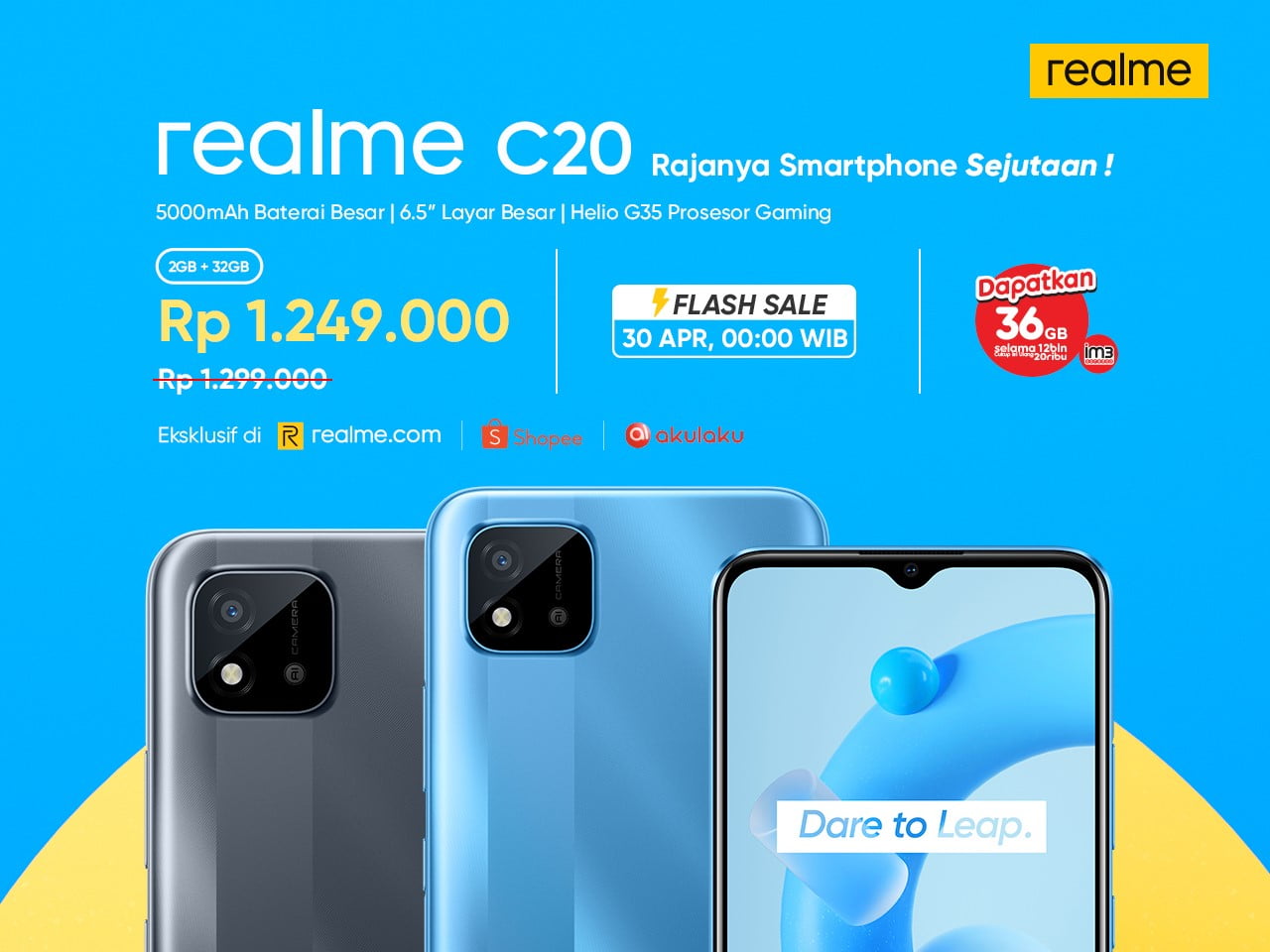 Realme C20 Melantai, Harga Rp 1 Jutaan