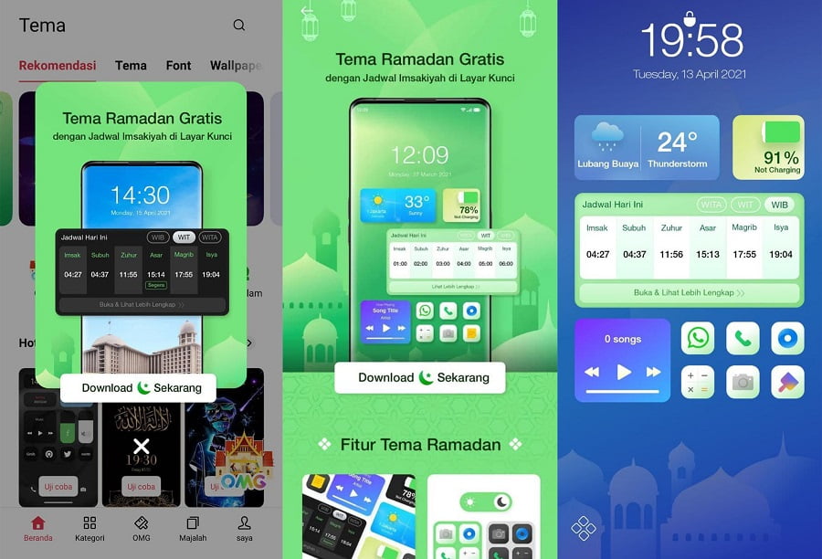 Cara Pasang Jadwal Berbuka Puasa Live di Smartphone Oppo