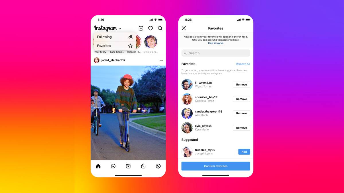 Instagram Luncurkan Opsi Favorit dan Mengikuti