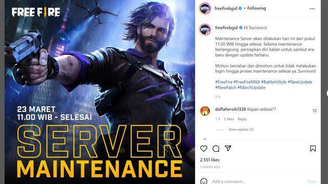 Server Free Fire Maintenance, Bakal Hadirkan Event Kolaborasi Bareng BTS!