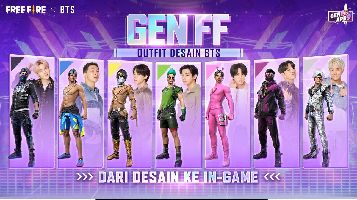 Bundle Kolaborasi Free Fire x BTS Masih Bisa Didapatkan Secara Gratis