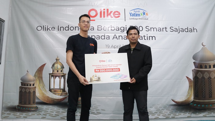 Olike Indonesia Salurkan 500 Smart Sajadah untuk Anak Yatim