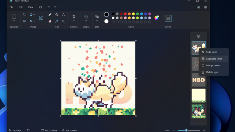 Microsoft Tambahkan Fitur Layers dan Transparency ke Aplikasi Paint