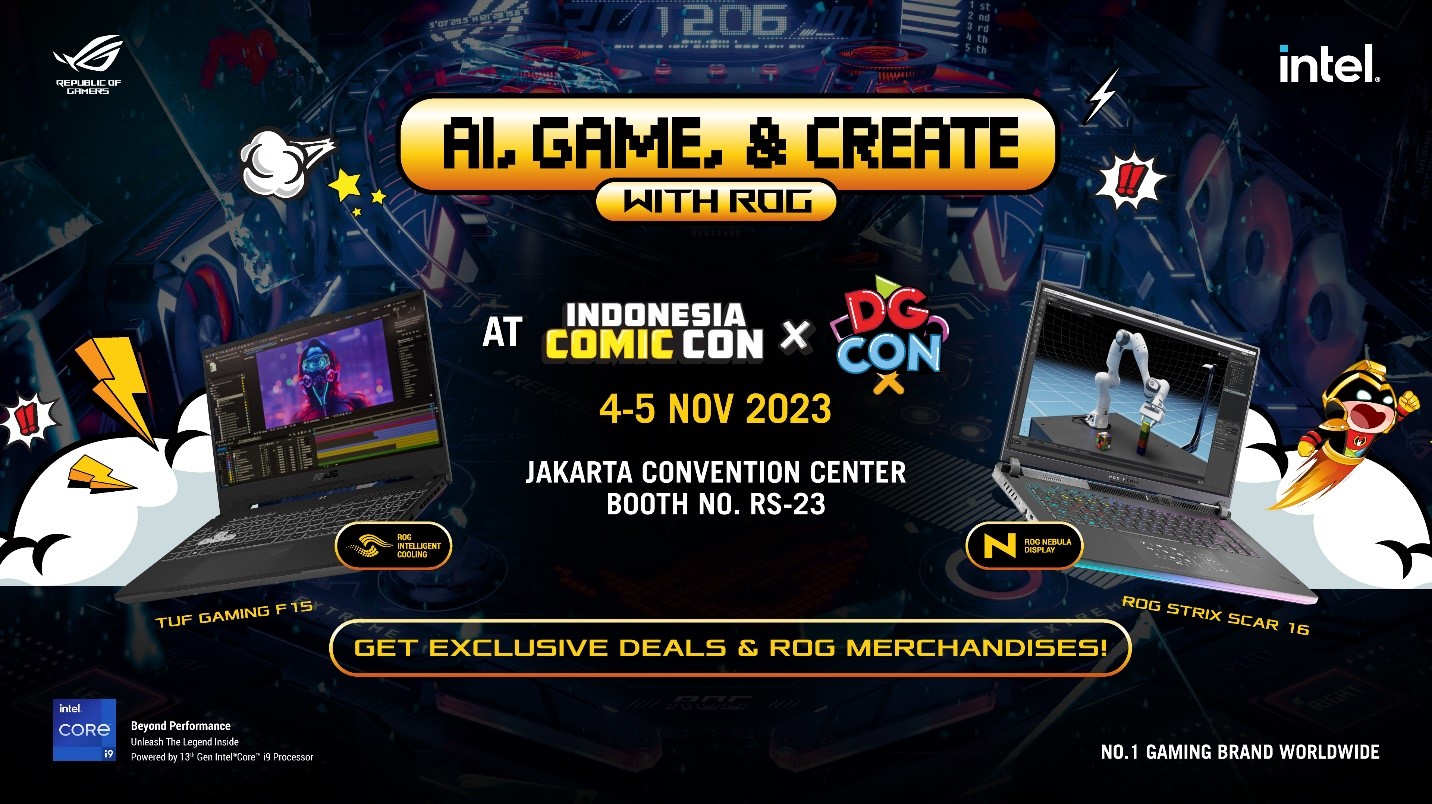 Asus ROG Meriahkan Indonesia Comic Con, Pamerkan Laptop Gaming Baru hingga Games Berhadiah