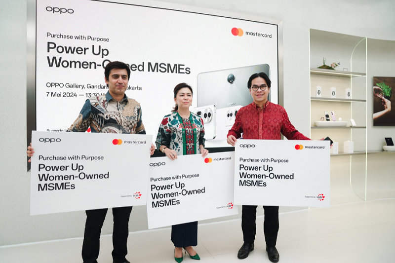 Kolaborasi Mastercard dan Oppo Salurkan Donasi Dukung UMKM Perempuan