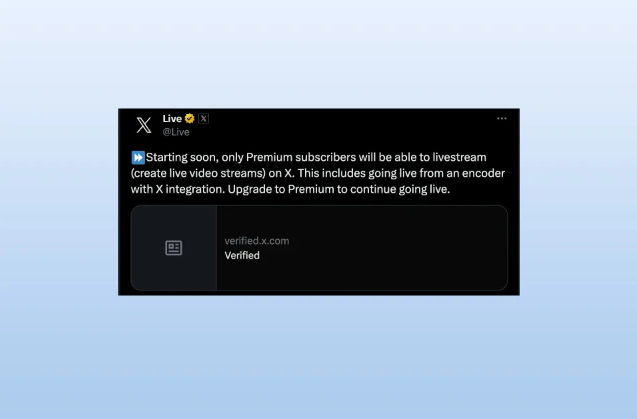 Live Streaming di X Bakal Khusus Pengguna Premium