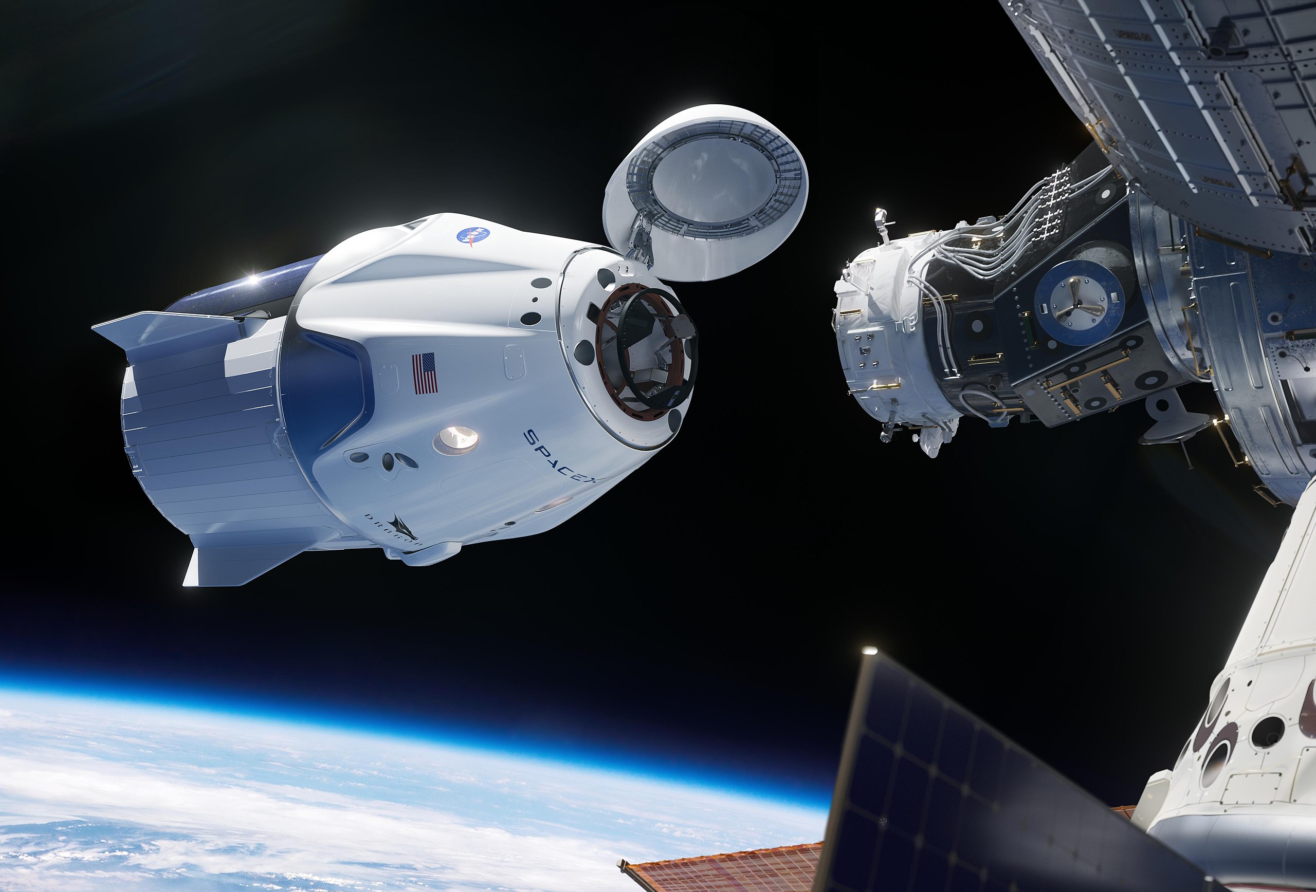 Kapsul SpaceX Tiba di ISS Selamatkan 2 Astronot NASA