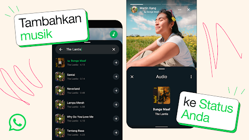 Cara Mengakses Fitur Musik untuk Status WhatsApp